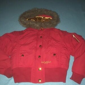 BABY PHAT GIRLZ vintage duck down puffy jacket faux fur hood that zips off SZ M